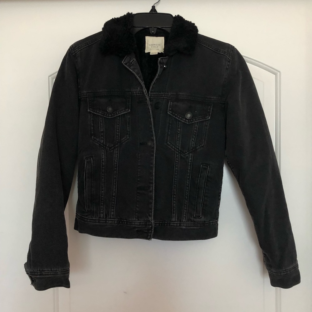 ae black denim coat  🖤